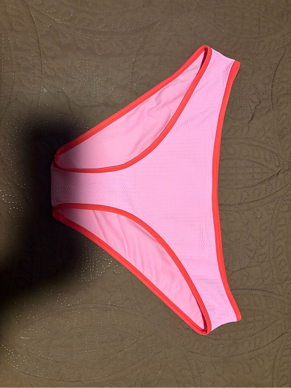 wild fable Pink Bikini Bottom with red trim
